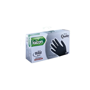 Falcon Black Vinyl Examination Gloves – Powder Free, Disposable Safety Gloves