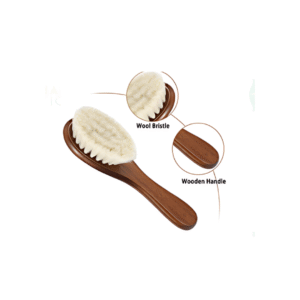 Soft Beard Brush – Natural Wool Bristle with Wooden Handle